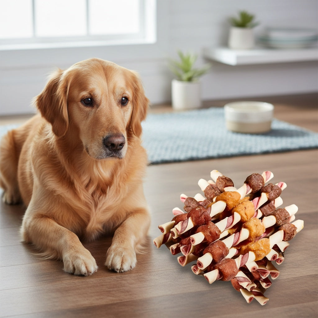 Dog Kabob Treats Triple Flavor Skewers, Mixed Meat Chew Snacks with Combination Pack Options for Supervised Rewards and Daily Treat Time