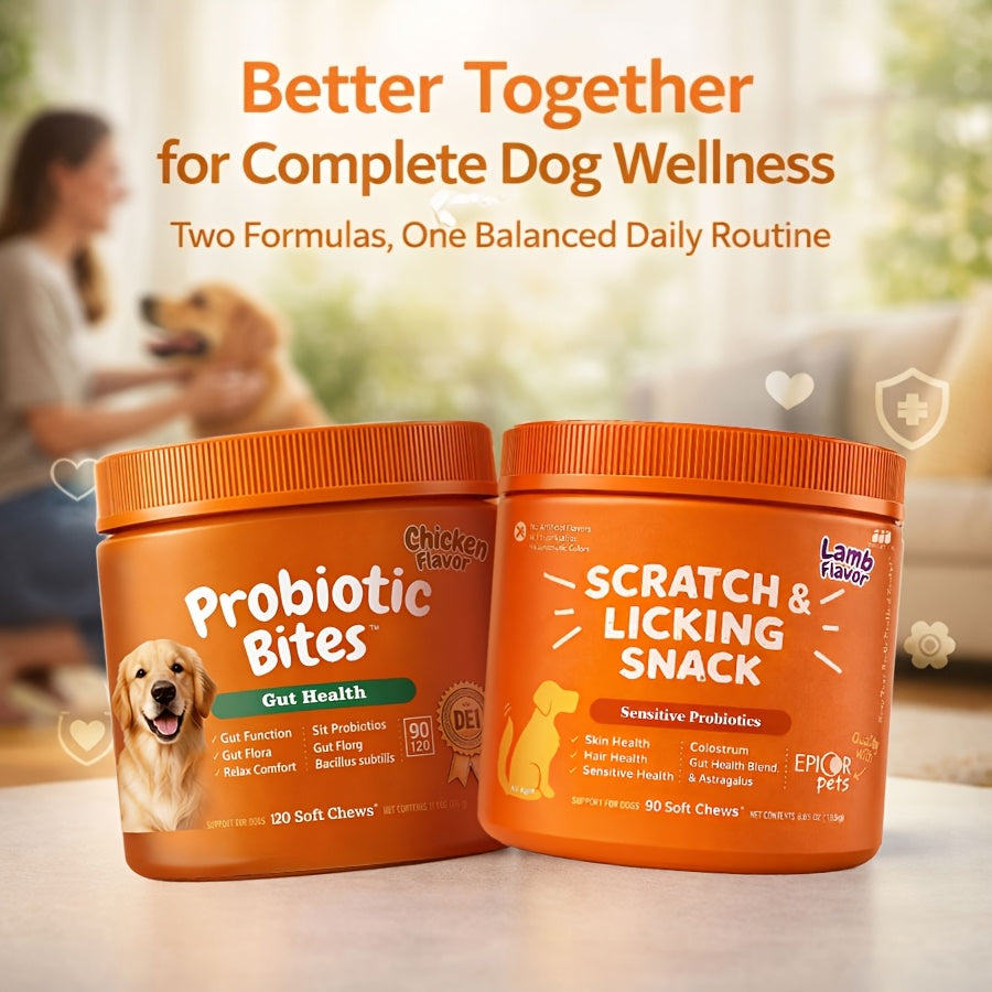 Dog Probiotic Capsules 240 Count Nutrition Combination Set for Owner-Managed Canine Supplement Routines and Everyday Pet Care Planning
