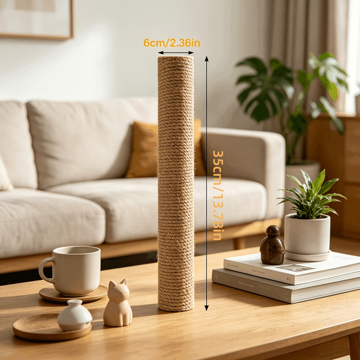 4-in-1 Cat Scratching Post with Ball Tracks, Hanging Toys and Feather Teaser for Indoor Cats, Small to Large and Replacement Column Options