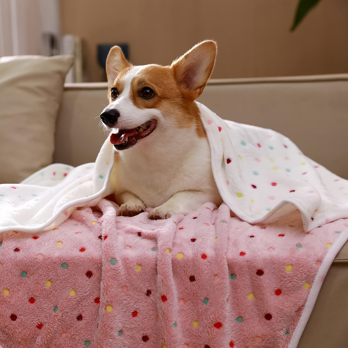 Paw Print Dog Blankets 6 Pack, Soft Fluffy Fleece Pet Throws for Dogs and Cats, Cozy Bedding Layers in 30 x 20 or 41 x 31 Inch Options