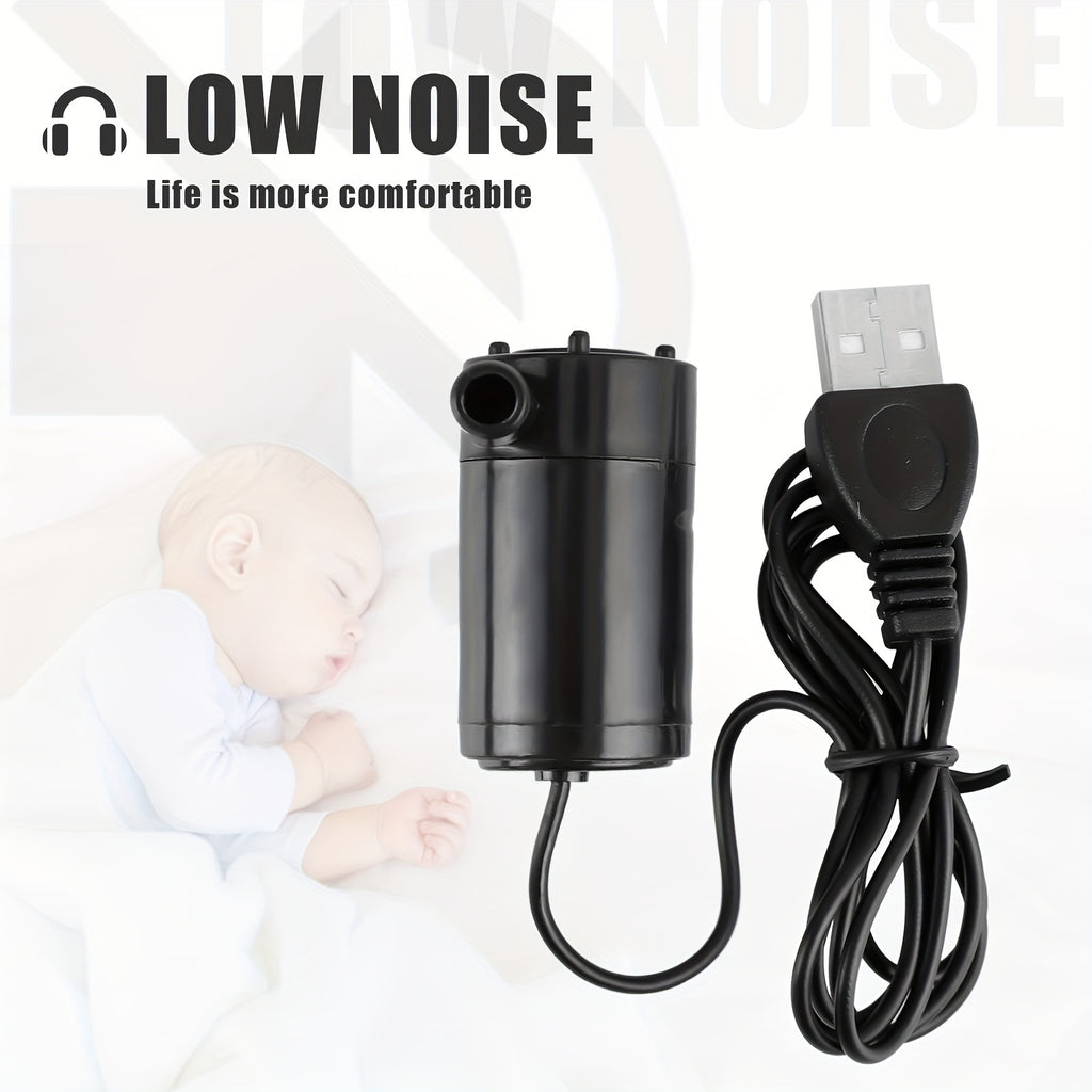 Mini Submersible Water Pump 4 Pack, 5V USB Powered Black Pumps with 35.43-Inch Cables for Small Fish Tanks, Garden Fountains and Water Circulation