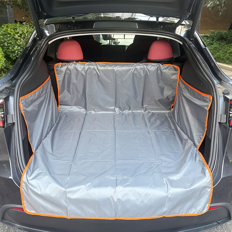 Dog Cargo Liner with Orange Trim and Side Flaps, Pet Trunk Cover for SUVs and Cars, Rear Interior Protector for Everyday Travel