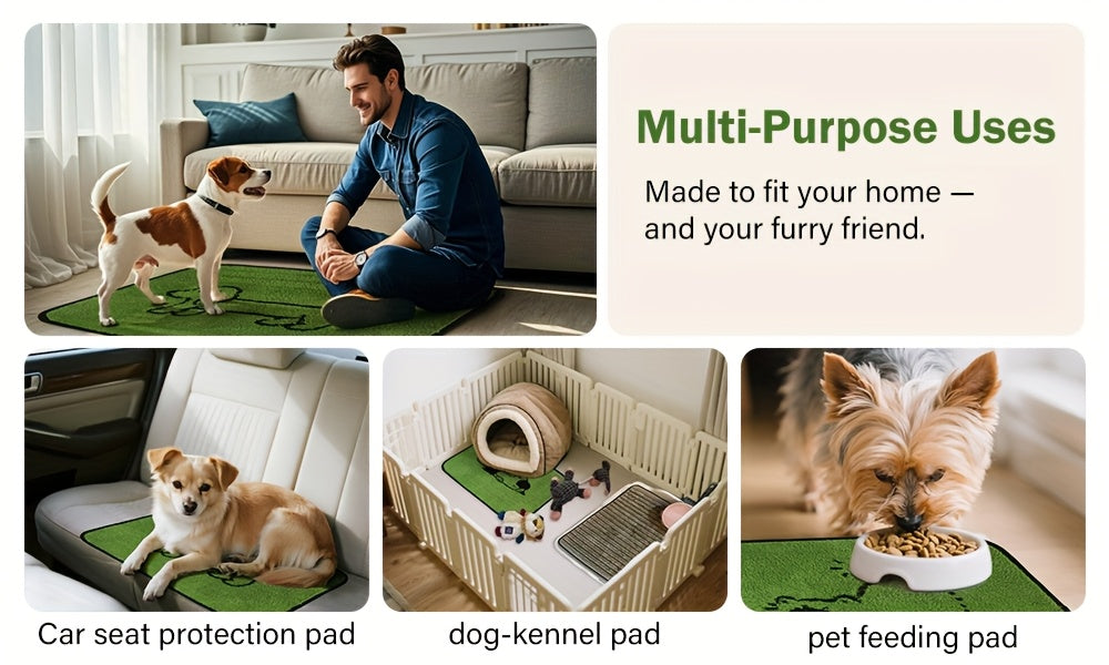 Washable Pee Pads for Dogs 18 x 24 Inches, Reusable Non-Slip Puppy Potty Training Mats with Dog Designs for Floors, Crates and Couches