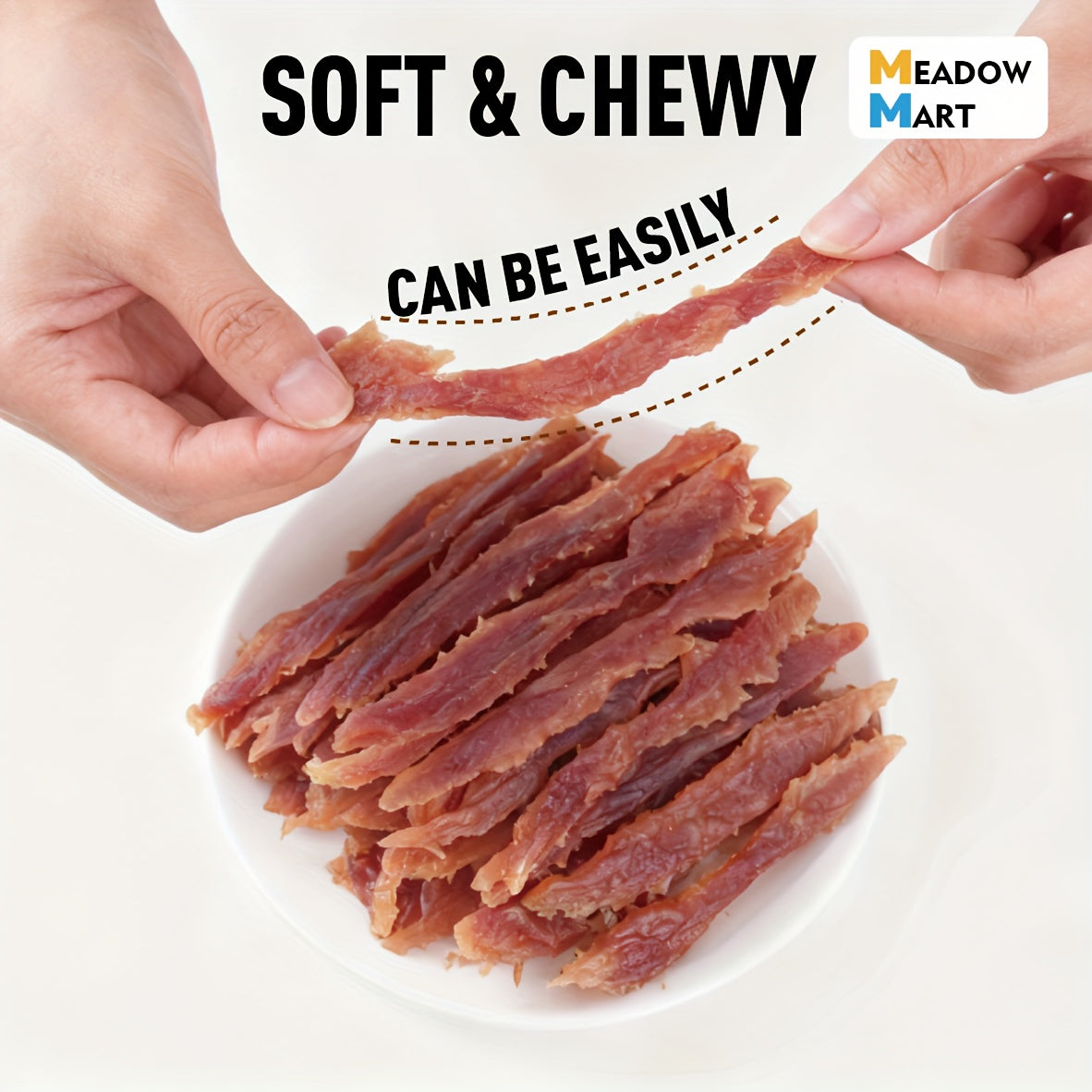 Dehydrated Chicken and Duck Dog Treats, Jerky Meat Strips in 100g, 300g or 600g Options for Supervised Training Rewards and Everyday Snacks
