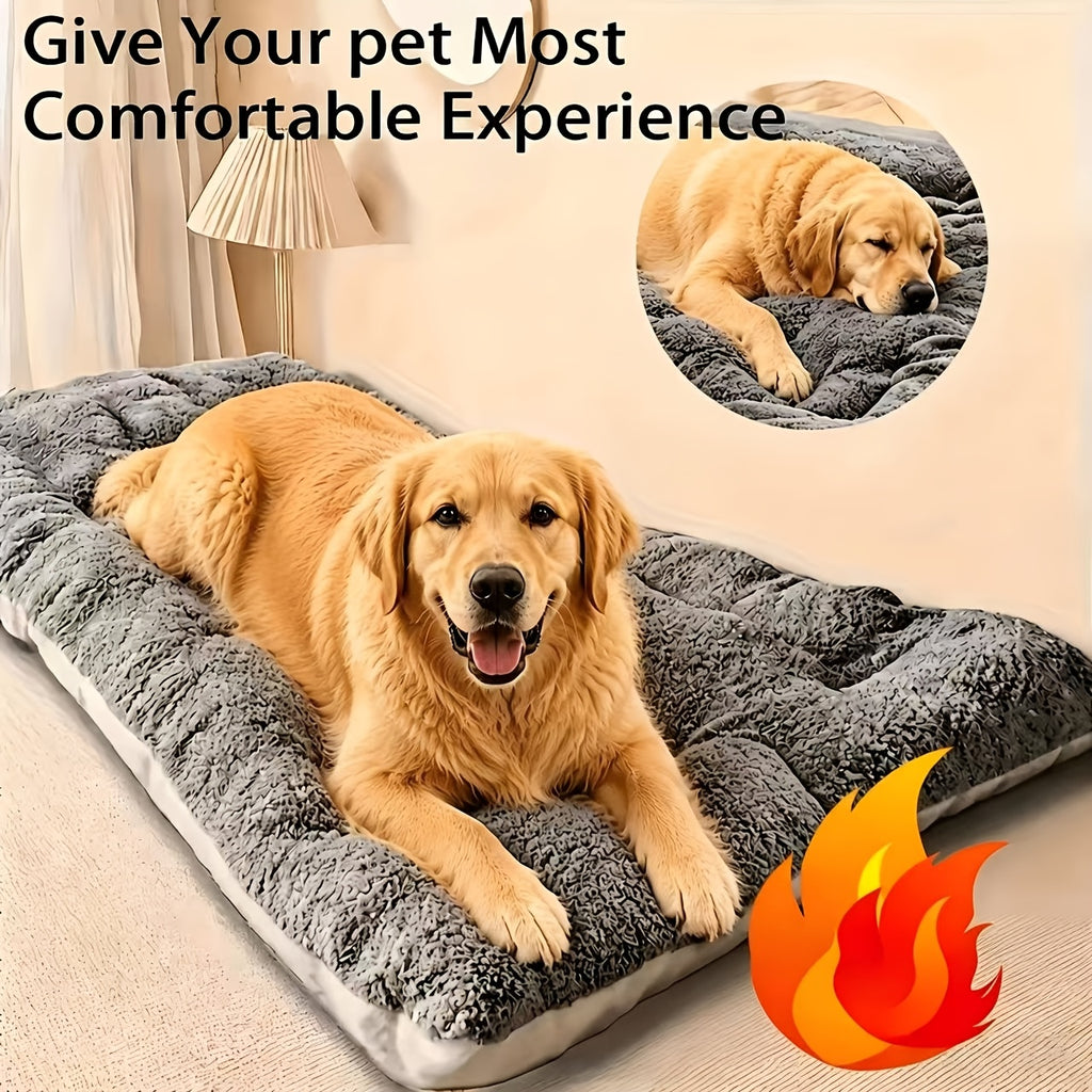 Plush Dog Pad in Gray, Soft Pet Resting Mat with Mini, Large, XLarge and XXL Options up to 70.87 x 35.43 Inches for Cozy Everyday Home Lounging