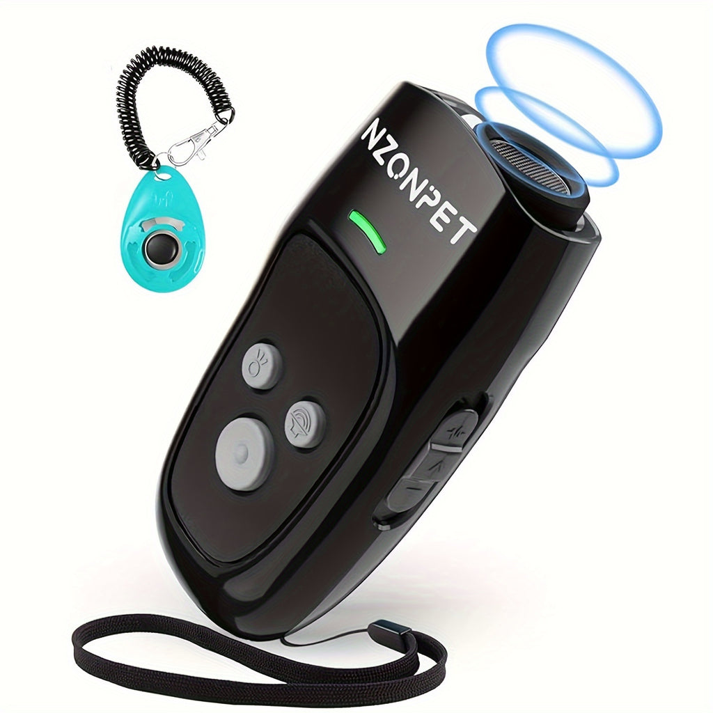 Ultrasonic Anti Barking Device with 3 Sound Wave Modes and Beep Cue, Rechargeable Dog Training Tool with LED Light, Wrist Strap and Listed 16.4ft Range