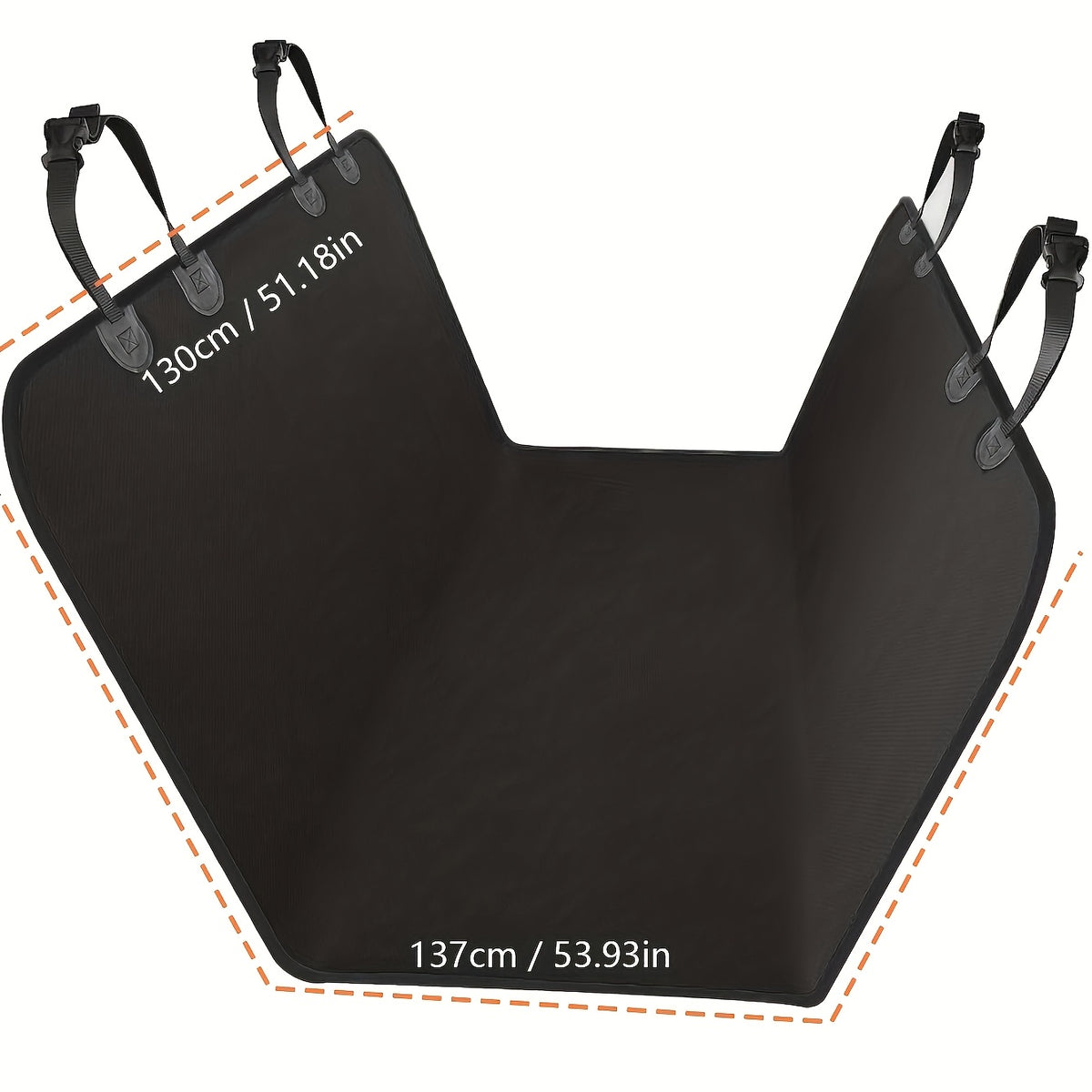 SUV Dog Car Seat Cover with Side Flaps, Non-Slip Pet Travel Hammock in Black or Blue for Seat Protection on Everyday Drives and Road Trips