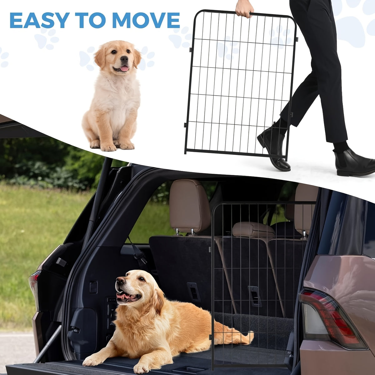 Dog Playpen with Rounded Ground Stakes, 32-Inch 8-Panel Black Pet Fence for Small and Medium Dogs, Tool-Free Indoor Outdoor RV Camping Pen