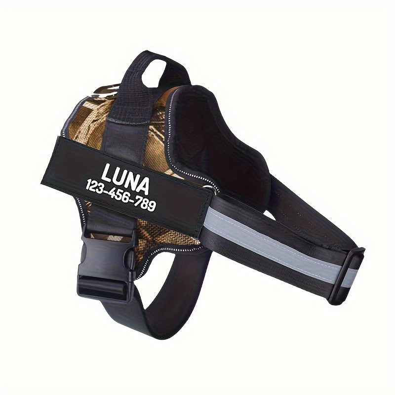 Personalized No Pull Dog Harness with Custom Name and Phone Number, Heavy-Duty Walking and Training Pet Vest in XS to XXL Size Options