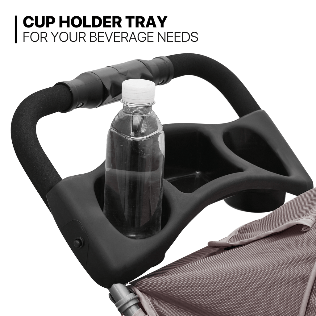 Foldable Dog Stroller for Small Dogs and Cats, 3-Wheel Pet Pushchair with Weather Cover, Breathable Mesh, Storage Basket and Cup Holder