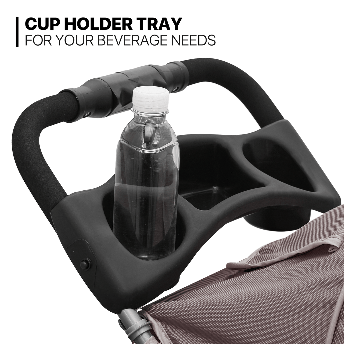 Foldable Dog Stroller for Small Dogs and Cats, 3-Wheel Pet Pushchair with Weather Cover, Breathable Mesh, Storage Basket and Cup Holder