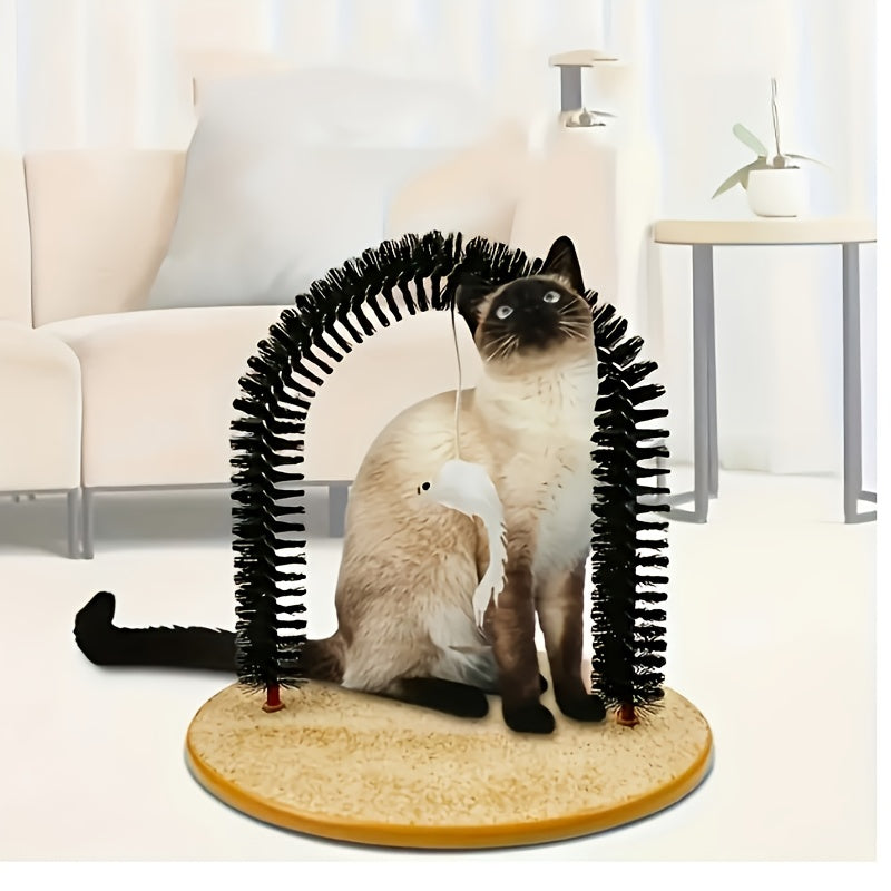 Cat Grooming Arch Massage Toy, 34 cm Self-Grooming Cat Scratcher for Rubbing, Scratching and Interactive Play for Indoor Cats and Kittens