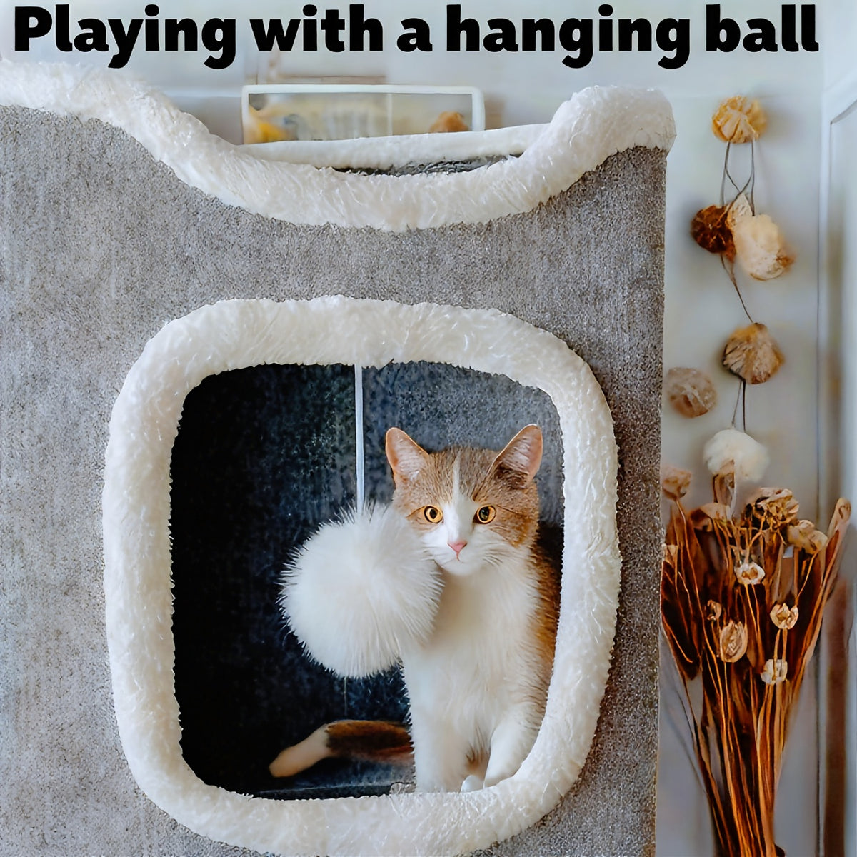 Cat Tree with Foldable Design for Indoor Cats, Cozy Top Bed and Hideaway, One to Three Level Cat Tower for Resting, Scratching and Play
