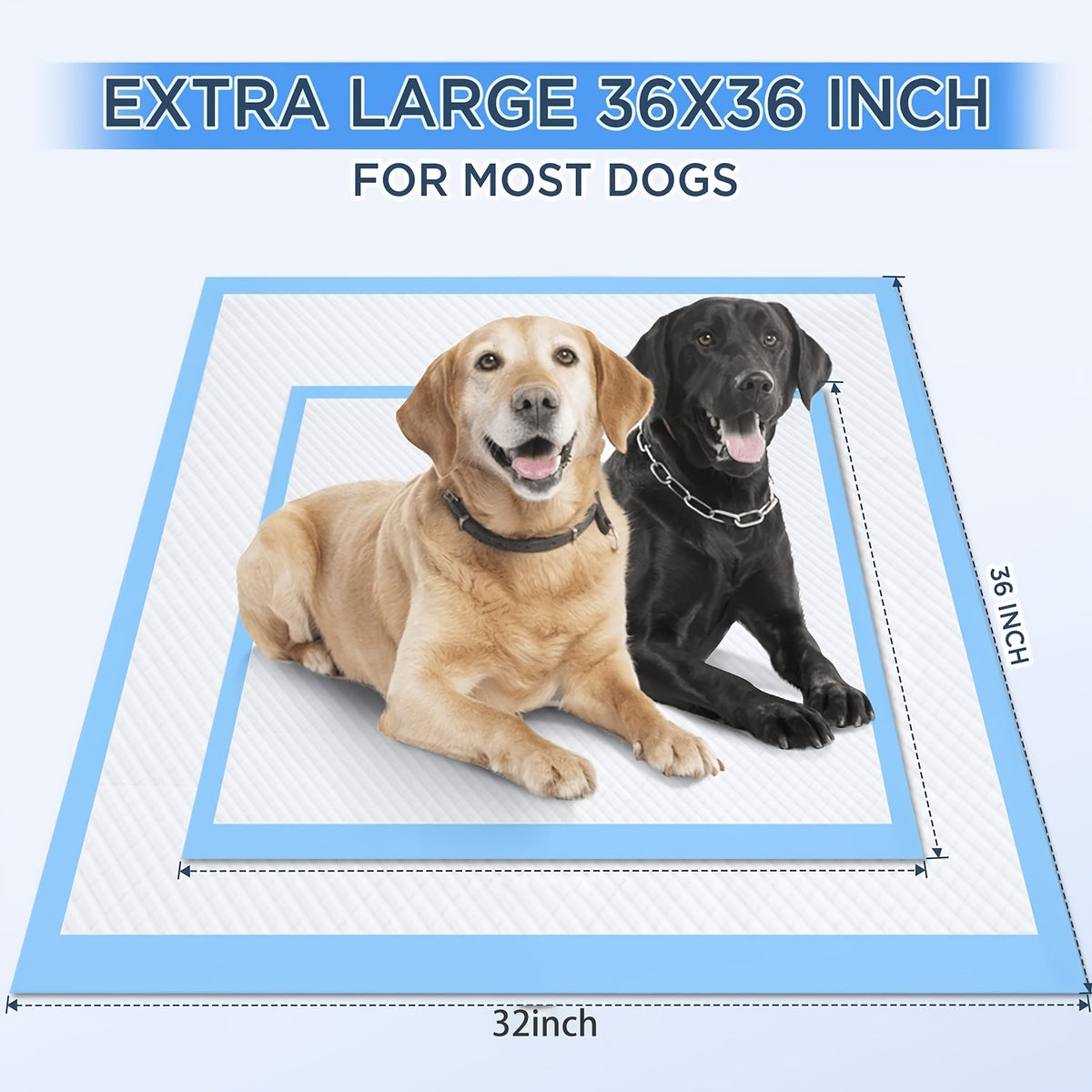 Dog Pee Pads XXXL 31x47/32x36/57x31 Inch, Disposable Dog Urine Pads 8-Layer Thickened Highly Absorbent Leak-Proof, Oversized Puppy Training Pads for Cars Cages Sofas, 60 Count