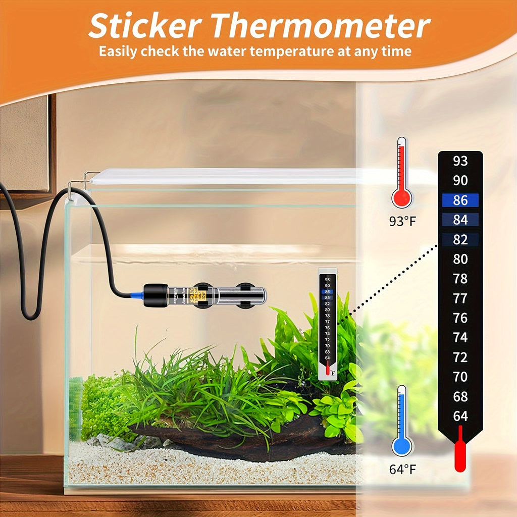 Submersible Aquarium Heater FS-386 with Adjustable Thermostat, Fish Tank Water Heating Rod in 25W, 50W, 100W or 300W for Indoor Aquatic Setups