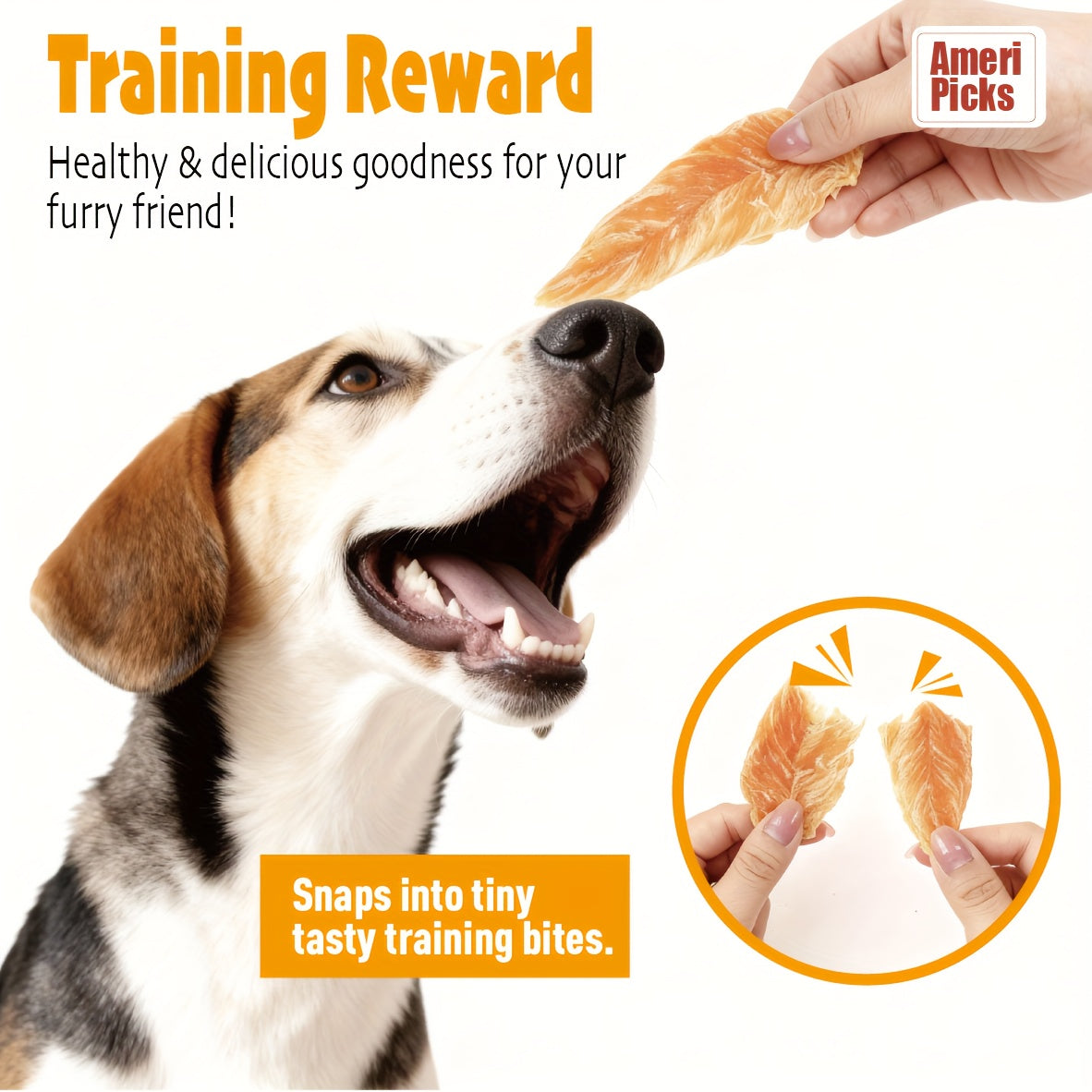 Grain-Free Chicken Jerky Strips for Dogs, High-Protein Dried Meat Training Treats for Small and Large Breeds, 300g, 600g and 900g Options