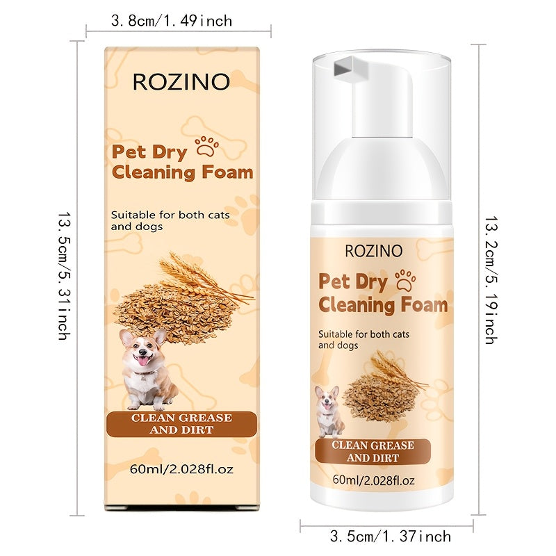 No-Rinse Pet Cleaning Foam for Cats and Dogs, Waterless Paw and Rear-Area Spot Cleaner for Between-Bath Grooming and Everyday Touch-Ups, 1pc