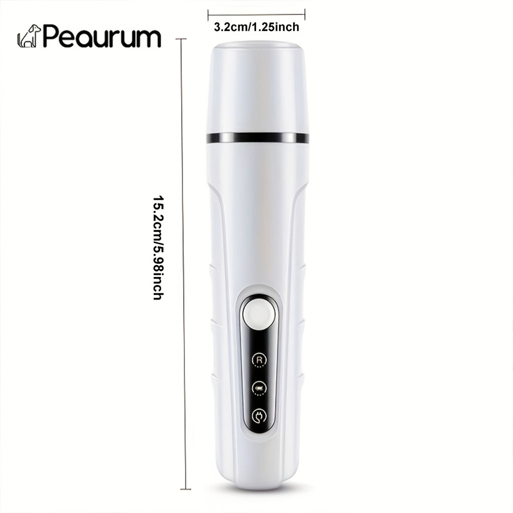 Dog Nail Grinder with Status Display, Rechargeable Low-Noise Electric Pet Nail File with LED Light and 3 Grinding Ports for Dogs and Cats