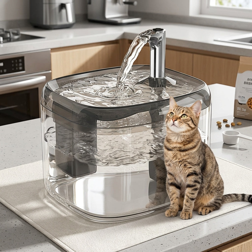 Cat Water Fountain JY-03 USB Drinking Station, Quiet Automatic Circulating Pet Water Dispenser for Daily Cat Care, No Batteries Required
