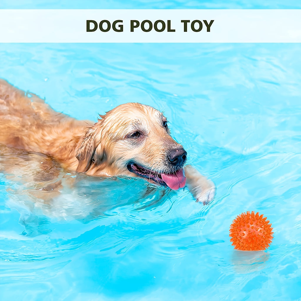 Spiky Dog Balls 2 Pack, XL 4.5-Inch Textured TPR Fetch Toys for Supervised Indoor and Outdoor Interactive Play, Battery-Free Dog Toy Set