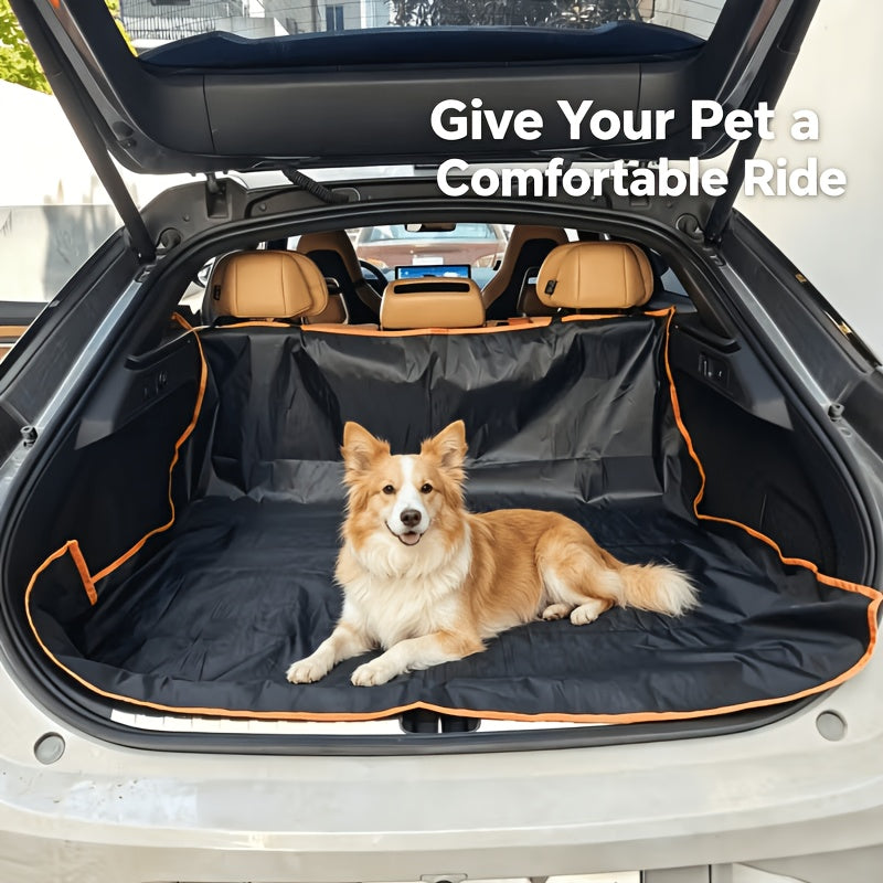 Dog Cargo Cover with Orange Edge, Thin Washable Oxford Fabric Trunk Liner for Compatible SUVs, Pet Interior Protection Mat for Everyday Travel