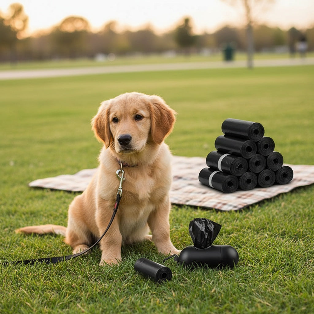 Dog Poop Bag Dispenser with D-Ring and 900 Waste Bags, 60 Refill Rolls for Everyday Dog Walks, Park Visits and Outdoor Pet Cleanup