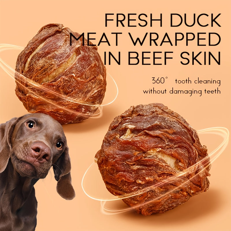 Duck Egg Yolk Dog Treat Balls, 100g Meat-Wrapped Filled Chew Snacks for Supervised Reward Time, Everyday Treats and Dog Lover Gift Baskets