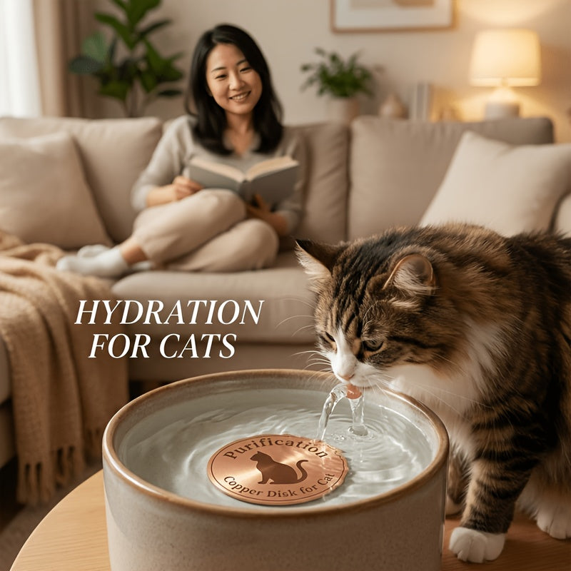 Copper Pet Water Filter for Dogs and Cats, Reusable Battery-Free Watering Accessory with Cat or Dog Model Options for Daily Pet Care