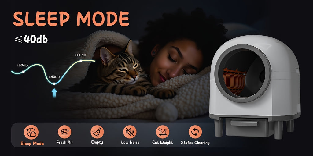 Self Cleaning Litter Box with 90L Interior and 10L Waste Drawer, App-Controlled White Automatic Cat Toilet with Entry Step and Litter Mat