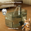 Cat Water Fountain with Free Keychain, USB Powered Quiet Circulating Pet Drinking Dispenser for Multi-Cat Households, No Batteries Required