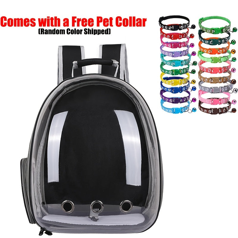 Transparent Capsule Cat Backpack, Breathable Portable Pet Carrier for Everyday Outings and Vet Visits, One-Size Pink and Black Style Options