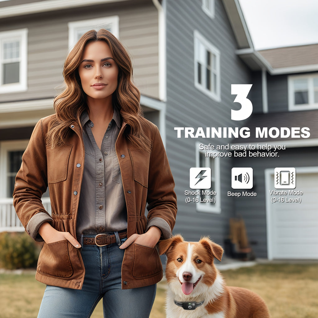 Dog Training Collar 1640ft with Remote, Black USB Rechargeable E Collar with Buzz, Vibration and Static Modes for Supervised Training, 1 to 3 Dog Options
