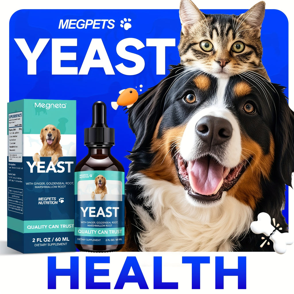 Yeast Health Drops for Dogs and Cats, 2 fl oz (60 mL) Liquid Dietary Supplement in Dropper Bottle with One, Two or Three Bottle Options