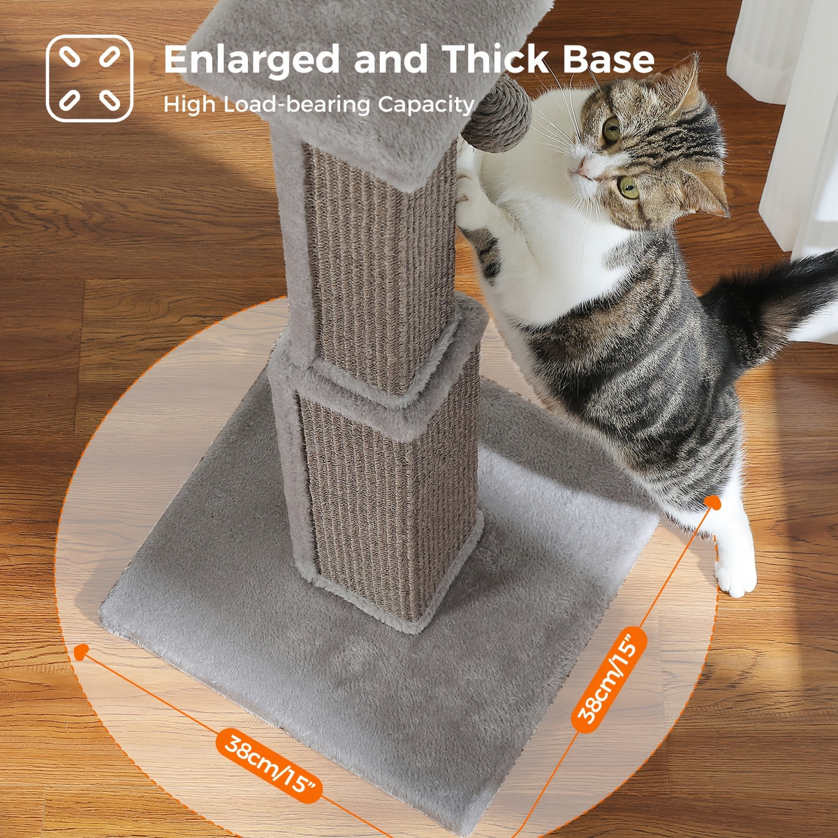 Cat Scratching Post with Hanging Ball, Sisal-Wrapped Multi-Tier Indoor Cat Tower for Scratching, Climbing and Everyday Play in Multiple Colors