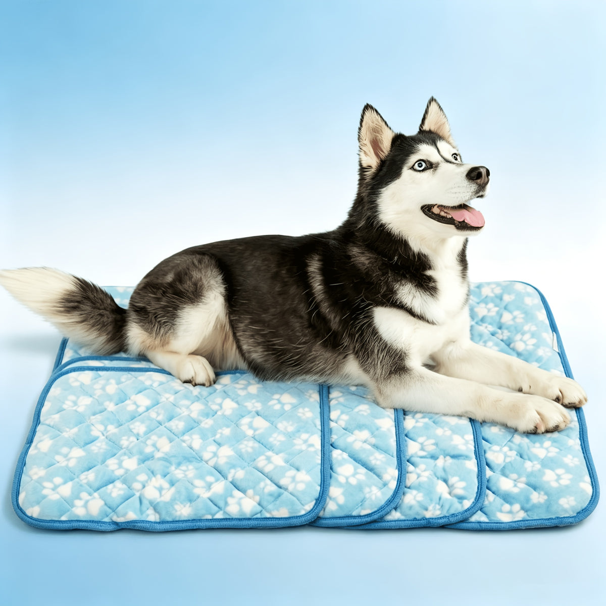 Self Cooling Mat for Dogs with Cooling Fiber, Washable Non-Slip Foldable Summer Pet Resting Pad in Small, Medium and Large Size Options