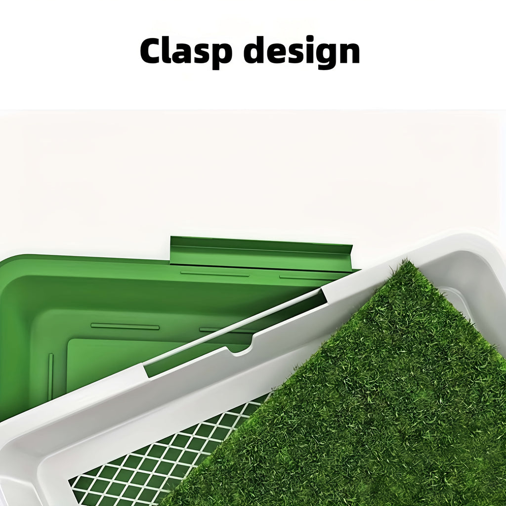 Dog Potty Training Mat with Tray, 20.08 x 13.78 Inch Washable Artificial Grass Puppy Toilet with Three-Layer Design for Home and Travel