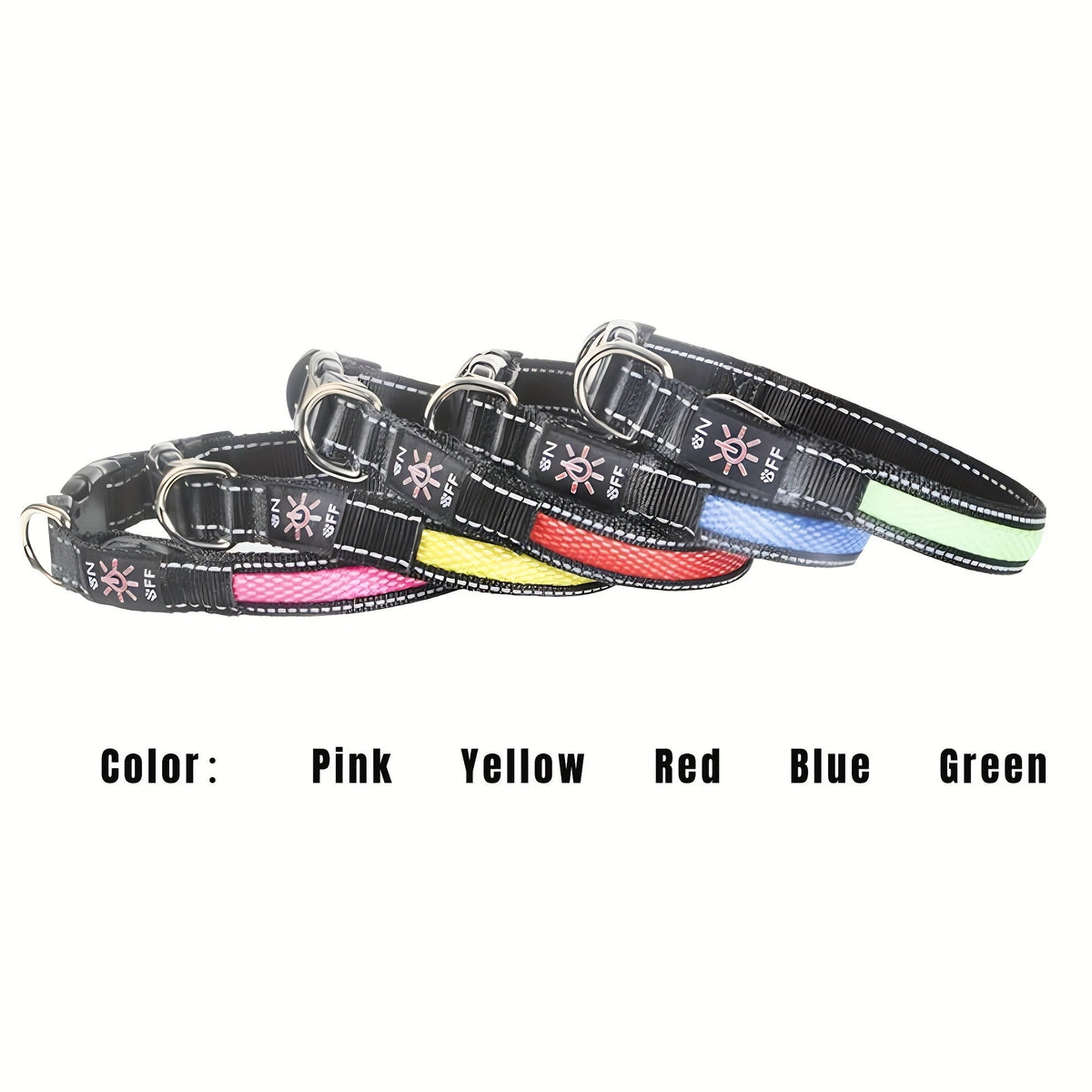 LED Dog Collar with Soft Mesh Design, USB Rechargeable Adjustable Light Up Collar for Small Medium Large Dogs, Evening Walks, XS-XL