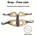 Mesh Pet Grooming Hammock with Adjustable Straps and Hooks, Breathable Nail Trimming Support Sling for Cats and Small Dogs in Grey or Pink