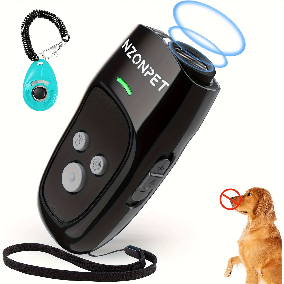 Dog Repeller with Soundwave Technology, Anti-Barking Dog Training Device for Adult Handlers, One-Size Design in Seven Color Options