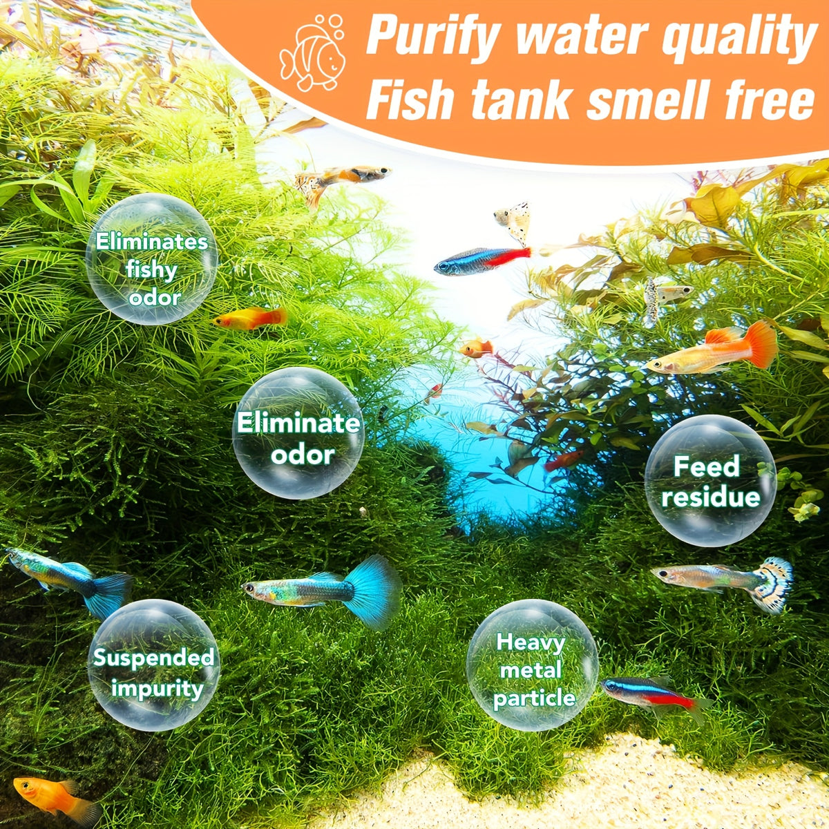 Aquarium Filter Media Resin for Freshwater and Saltwater Fish Tanks, 2-Bag 500ml Option, Filtration Accessories for Routine Aquarium Maintenance