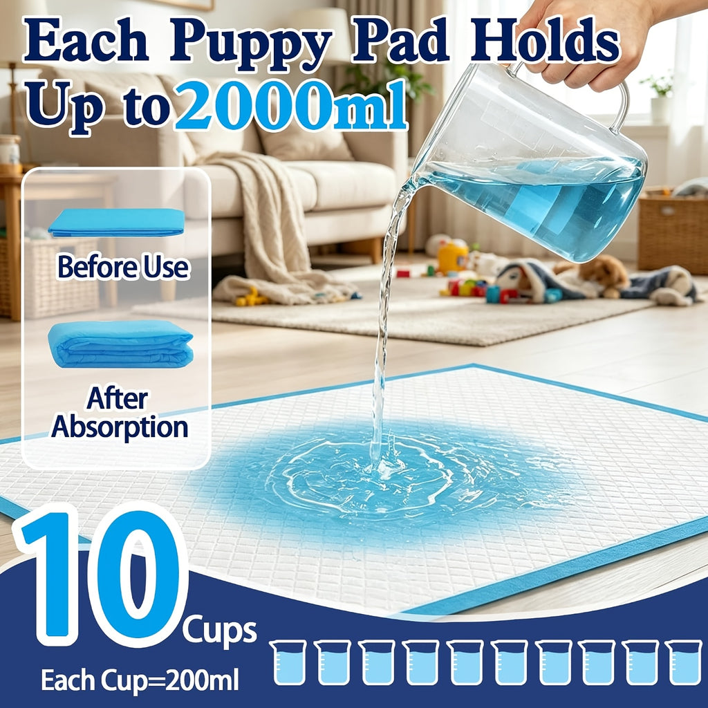 Dog Pee Pads 32 x 59 Inch, 40 Count Extra Large Disposable Puppy Potty Training Pads with Absorbent Core and Leak-Resistant Backing for Home Cleanup