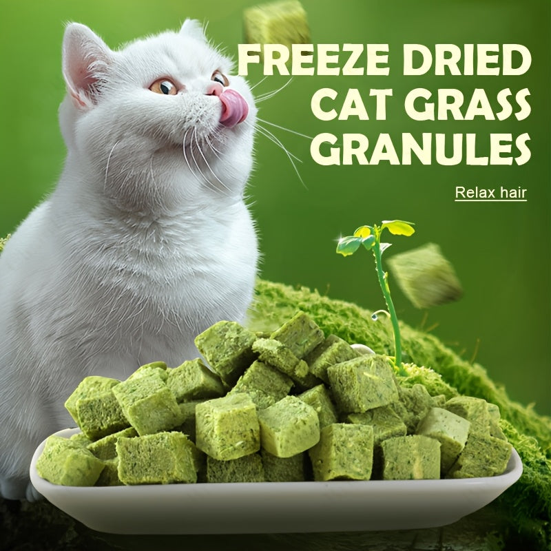 Cat Snack Pellets and Biscuits, 150g Cat Grass Pellets or Mixed Flavor Cat Biscuits and 155g Green Square Mint Granules for Supervised Treat Time