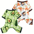 Dog Pajama Set of 2, Machine-Washable Knit Pullover Onesies with Four-Leg Design and Elastic Waist for Small Dog Lounging and Everyday Wear
