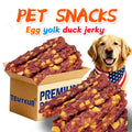 Duck and Egg Yolk Dog Treats 100g, Air-Dried Mixed Jerky Slices with Firm Chewy Texture for Supervised Rewards and Everyday Snack Time