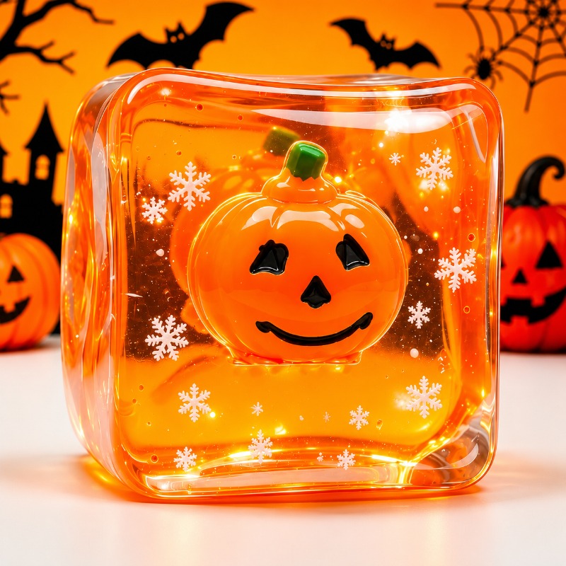 Halloween Cube Dog Toy, Soft Interactive Pet Play Toy for Small and Medium Dogs and Puppies, Pumpkin Ghost and Monster Themes, Random Color 1 Pack