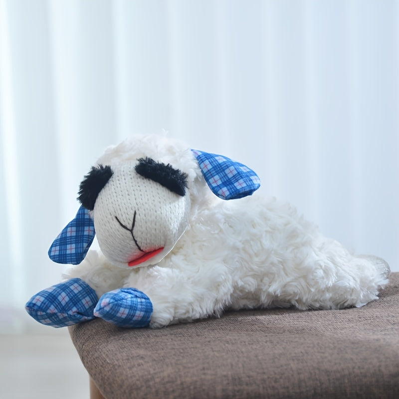 Squeaky Plush Dog Toy with 5 Sound Makers, White Soft Pet Companion for Gentle Small and Medium Dogs, Supervised Indoor Play and Dog Lover Gifts