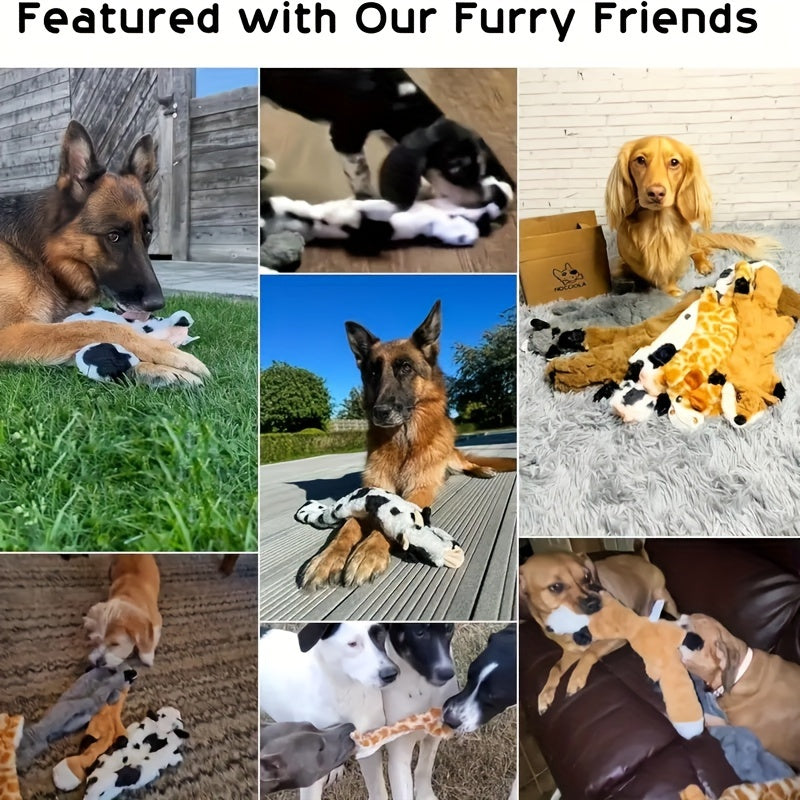 Long Animal Squeaky Dog Toys with Plush Texture, Interactive Chew and Gentle Play Companions for Supervised Puppy Games and Everyday Toy Rotation