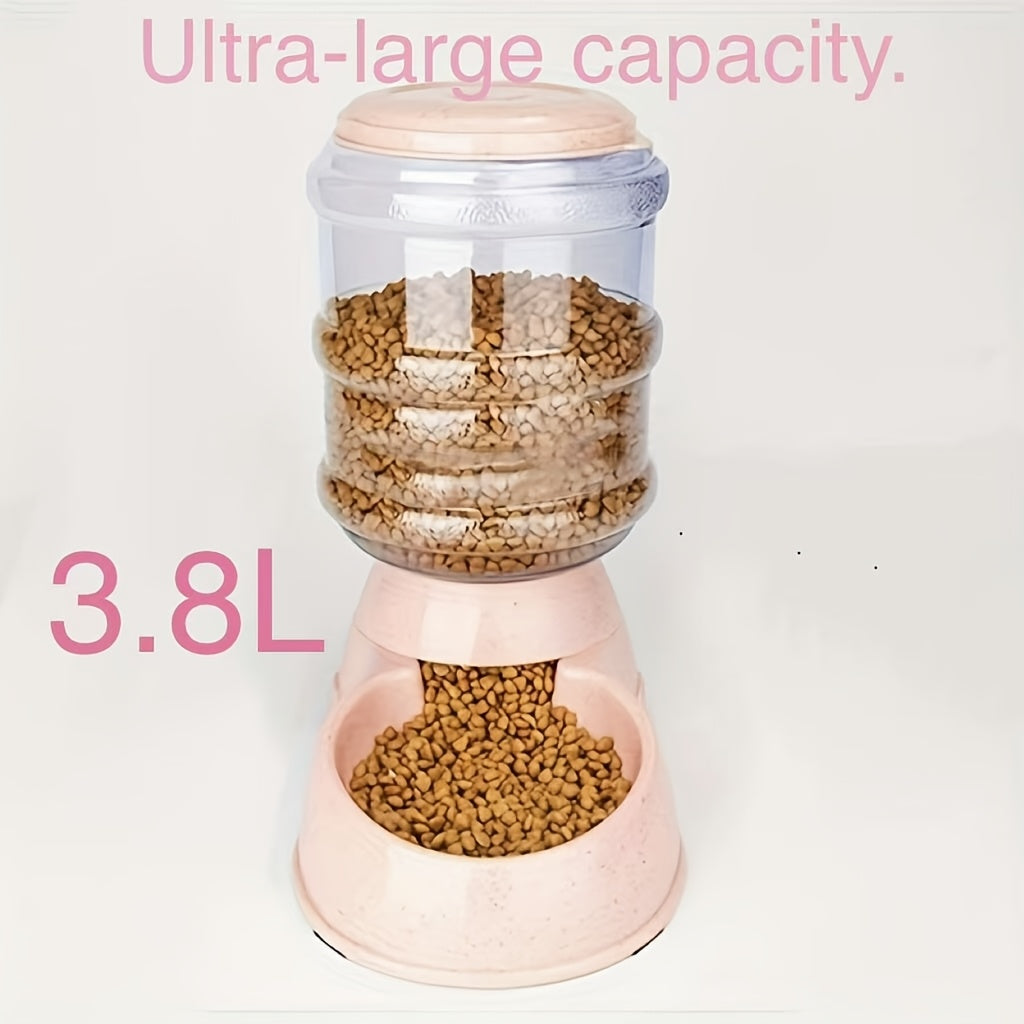 Gravity Dog Feeder or Water Dispenser, 1 Gallon Pet Food and Water Bowl Options for Cats and Small to Medium Dogs, Battery-Free PP Design