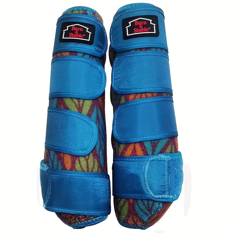 Breathable Horse Boots with Foam Cushioning and Adjustable Quick-Grip Closures, Front and Rear Leg Wraps for Endurance Training in Small, Medium and Large