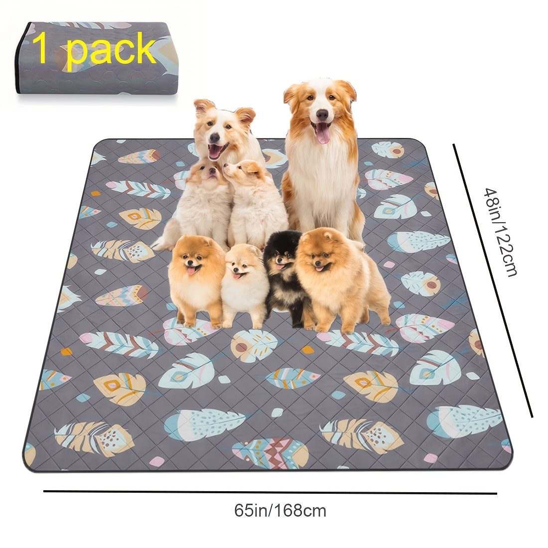 Washable Whelping Pads for Dogs, Gray Reusable Leak-Proof Puppy Pee Mats with Non-Slip Design for Playpens, Crates and Potty Training